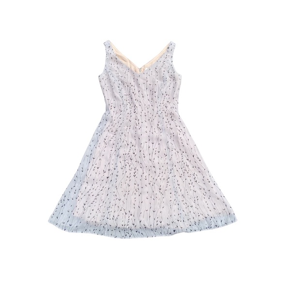 Vintage 1990's Women Six 6 Purple Lavender Dress Floral Flower Botanical V-Neck - Picture 2 of 13